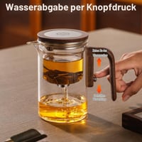 Ceainic magic VexNook cu infuzor – Ceainic din sticlă cu sistem de separare a apei, mâner ergonomic din silicon cu aspect de lemn, pentru prepararea ceaiului și a cafelei, 600 ml 2