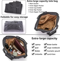 Vezluax Szürke 60 x 35 cm L Méretű Női Utazótáska, Dupla Pántos Weekender Sporttáska, Feladható Kézipoggyász Méretű Luggage Bag 5