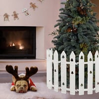 VFZILH 40 cm-es Fehér Műanyag Karácsonyfa Kerítés - 24 db Dekoratív Elem Kisállatoknak és Gyerekeknek - Karácsonyi Mintás Védőkerítés 312 cm 7