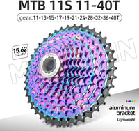 VG SPORTS Ultra-Könnyű Alumínium MTB Kazetta 11 Sebességes 11-40T Szivárvány - Hegyi Kerékpár Fogaskeréksor Nikkelezett Acél Fogakkal 6