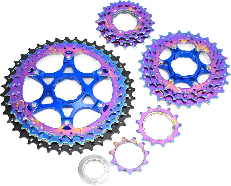 VG SPORTS Ultra-Könnyű Alumínium MTB Kazetta 11 Sebességes 11-40T Szivárvány - Hegyi Kerékpár Fogaskeréksor Nikkelezett Acél Fogakkal