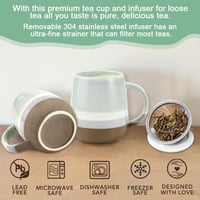 VGECEE 400ml Porcelán Teáscsésze Szűrővel és Fedővel Irodai Otthoni Kávécsészéhez 3