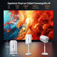 VGKE Mini Projektor 16000 Lumen 1080p Full HD 4K WiFi 6 Bluetooth Hordozható 5