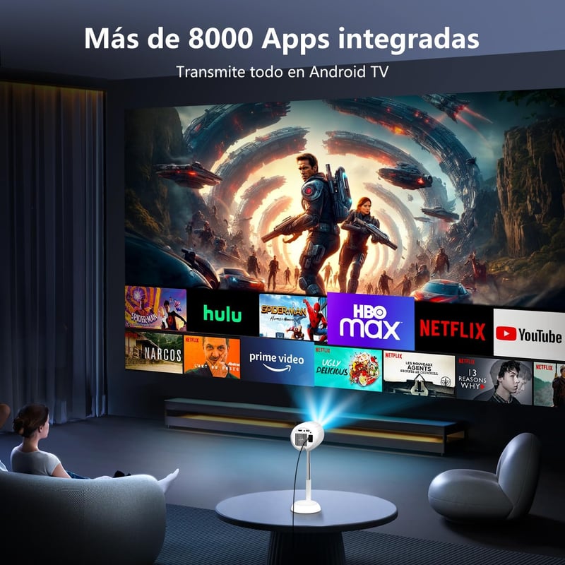 VGKE Mini Projektor 16000 Lumen 1080p Full HD 4K WiFi 6 Bluetooth Hordozható