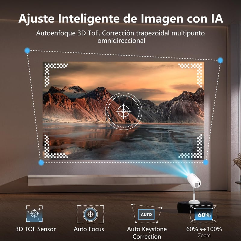 VGKE Mini Projektor 16000 Lumen 1080p Full HD 4K WiFi 6 Bluetooth Hordozható