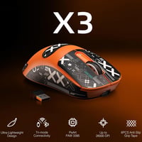VGN GAMEPOWER Attack Shark X3 49g Ultralight Wireless Gaming Egér, 26000DPI, Narancssárga 2