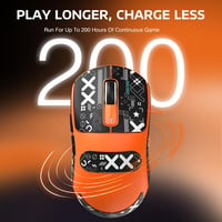 VGN GAMEPOWER Attack Shark X3 49g Ultralight Wireless Gaming Egér, 26000DPI, Narancssárga 6