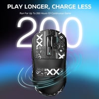 VGN GAMEPOWER Attack Shark X3 Vezeték Nélküli Gamer Egér, 49g Ultrakönnyű, 26000DPI PAW3395 Szenzor, 3 Csatlakozási Mód, 200 Órás Akku, Feke 6