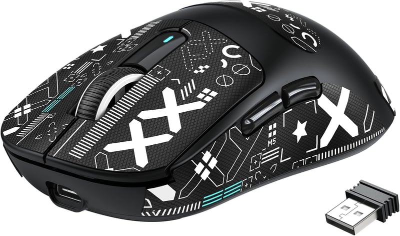 VGN GAMEPOWER Attack Shark X3 Vezeték Nélküli Gamer Egér, 49g Ultrakönnyű, 26000DPI PAW3395 Szenzor, 3 Csatlakozási Mód, 200 Órás Akku, Feke