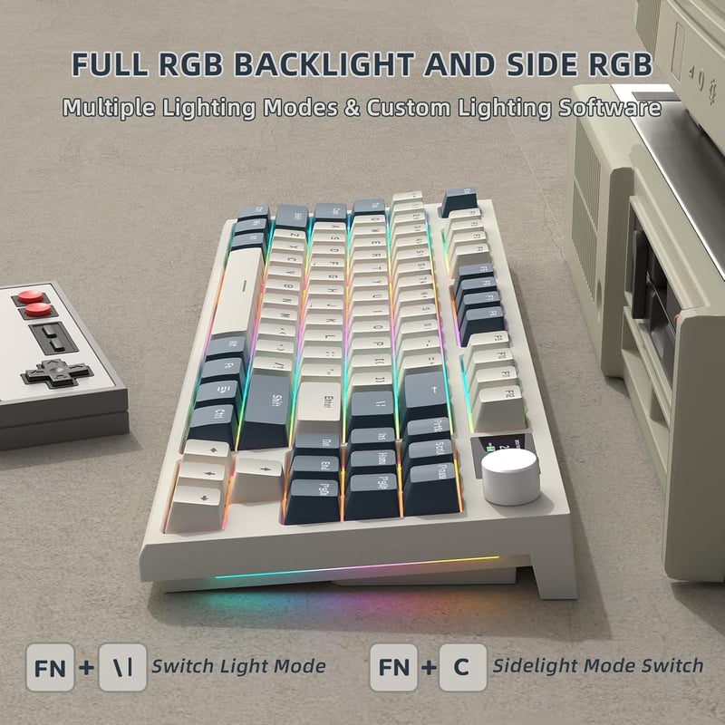 VGN GAMEPOWER RK86 Wireless Mechanikus Gamer Billentyűzet 75% TKL RGB, 3 Módú Kapcsolat, Hot-Swap