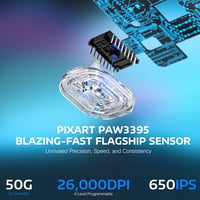 VGN GAMEPOWER Attack Shark X3 Vezeték Nélküli Gamer Egér, 49g Ultrakönnyű, 26000DPI PAW3395 Szenzor, 3 Csatlakozási Mód, 200 Órás Akku, Feke 5