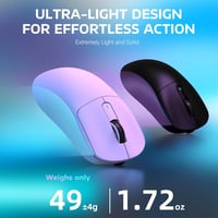 VGN GAMEPOWER x Attack Shark X3 Szuperkönyű Vezeték Nélküli Gamer Egér, 49g, 26000DPI, PixArt PAW3395, Hármas Csatlakozás, 200 Órás Akku, Fe 3