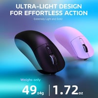 VGN GAMEPOWER x Attack Shark X3 Szuperkönyű Vezeték Nélküli Gamer Egér, 49g, 26000DPI, PixArt PAW3395, 3 Csatlakozási Mód, 200 Órás Akku, PT 3