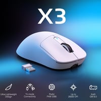 VGN GAMEPOWER x Attack Shark X3 Szuperkönyű Vezeték Nélküli Gamer Egér, 49g, 26000DPI, PixArt PAW3395, Hármas Csatlakozás, 200 Órás Akku, Fe 2
