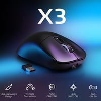 VGN GAMEPOWER x Attack Shark X3 Szuperkönyű Vezeték Nélküli Gamer Egér, 49g, 26000DPI, PixArt PAW3395, 3 Csatlakozási Mód, 200 Órás Akku, PT 2