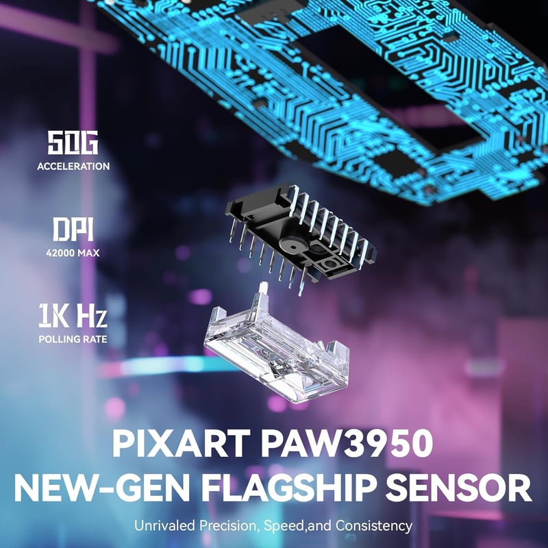 VGN GAMEPOWER x Attack Shark X3MAX Vezeték Nélküli Gamer Egér, 49g Ultrakönnyű, 42000DPI, Optikai Kapcsolók, 3 Csatlakozási Mód, 200 Órás Ak