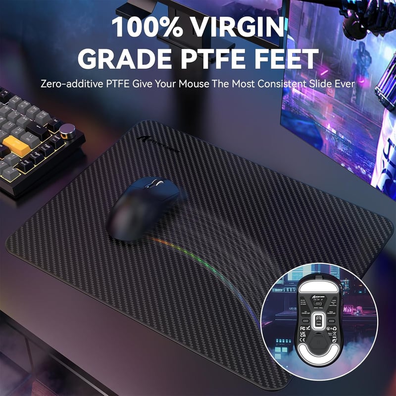VGN GAMEPOWER x Attack Shark X3MAX Vezeték Nélküli Gamer Egér, 49g Ultrakönnyű, 42000DPI, Optikai Kapcsolók, 3 Csatlakozási Mód, 200 Órás Ak