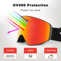 Vgooar OTG Síszemüveg Mágneses Lencsével, Páramentesítő és UV400 Védelemmel 4