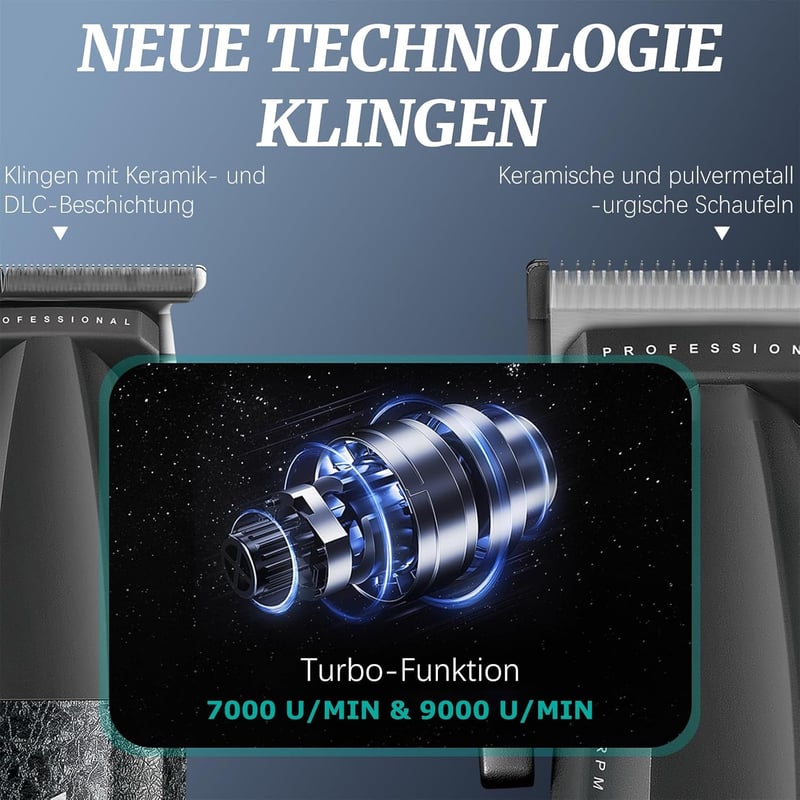 VGR 640S3 3 az 1-ben vezeték nélküli hajvágó szett 9000RPM férfi haj- és szakállnyíró trimmerrel, fóliás borotvával, fekete