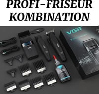VGR 640S3 3 az 1-ben vezeték nélküli hajvágó szett 9000RPM férfi haj- és szakállnyíró trimmerrel, fóliás borotvával, fekete 7