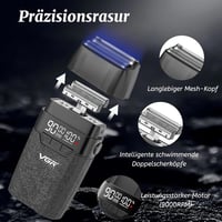 VGR 640S3 3 az 1-ben vezeték nélküli hajvágó szett 9000RPM férfi haj- és szakállnyíró trimmerrel, fóliás borotvával, fekete 5