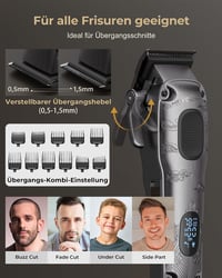 Set aparat de tuns profesional pentru bărbați VGR, mașină de tuns electrică fără fir, în cutie gri 3