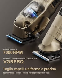 Mașină de tuns profesională fără fir VGRPRO pentru bărbați, set cu trimmer electric, auriu, în cutie 2