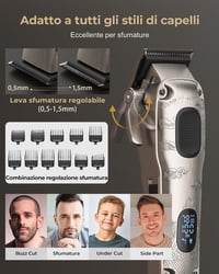 VGRPRO professzionális vezeték nélküli hajvágó és trimmer szett tokkal - ezüst 3