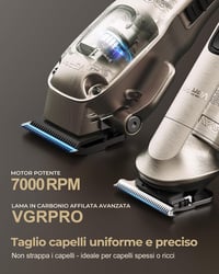 VGRPRO professzionális vezeték nélküli hajvágó és trimmer szett tokkal - ezüst 2
