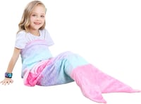 VHOME Gyerek sellő takaró K1 Pink 120 cm x 48 cm puha pléd fotel kanapéra karácsony szülinap ajándék 1
