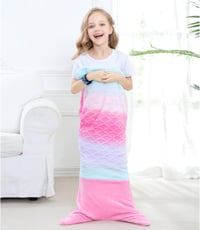 VHOME Gyerek sellő takaró K1 Pink 120 cm x 48 cm puha pléd fotel kanapéra karácsony szülinap ajándék 3