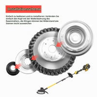 Perie pentru erbicidat Viabrico pentru motocoasă, alezaj 25,4 mm, perie de sârmă pentru motocoasă, perie circulară, 4 accesorii incluse 3