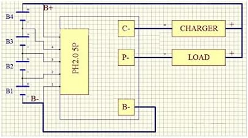 ViaGasaFamido 4S 100A 12V LiFePO4 Védelmi Modul Cellegyensúlyozóval és Átalakítóval