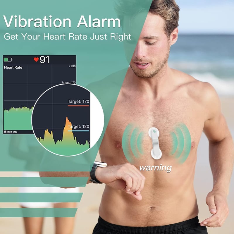 ViATOM VisualBeat Mellkasi Pulzusmérő - Bluetooth, ANT+, EKG Funkcióval, Rezgő Riasztással, 24 Órás Monitorozás, Sportoláshoz, Okostelefonna