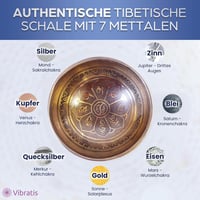 Vibratis tibeti éneklő tál szett 7 fémes kézműves meditációs gyógyító bowl 5