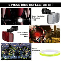 VICDUEKG Predné a zadné odrazky na bicykel, 5 ks odrazových sklíčok s 8 m reflexnou páskou, červeno-biele, pre horské bicykle a motocykle 5