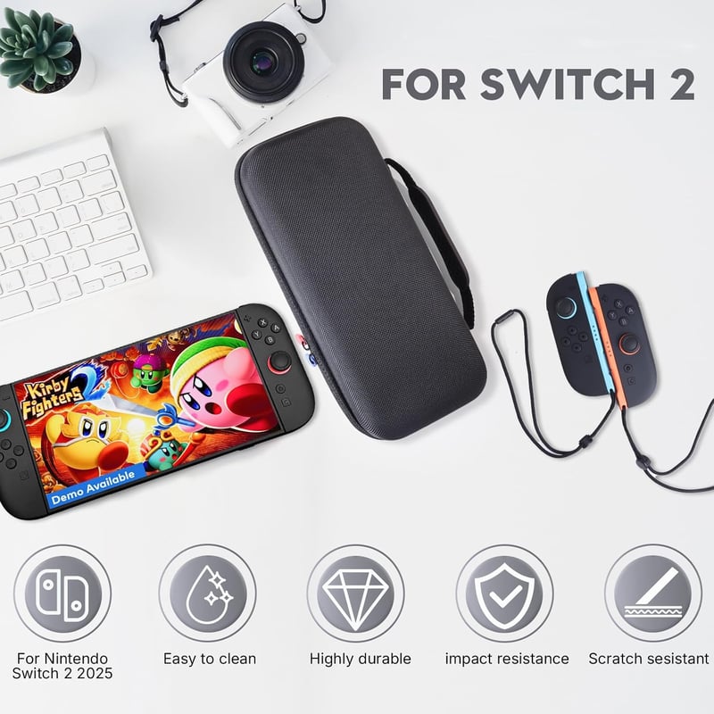 VICDUEKG Nintendo Switch 2 utazótáska 24 játékhoz, kemény hordtáska fekete