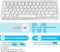 Vickey QWERTZ Vezeték Nélküli Billentyűzet-Egér Szett - Bluetooth 5.2 Kompatibilis MacBook/iPad/PC/TV Eszközökkel, Kompakt, Újratölthető, Cs 4