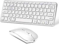 Vickey QWERTZ Vezeték Nélküli Billentyűzet-Egér Szett - Bluetooth 5.2 Kompatibilis MacBook/iPad/PC/TV Eszközökkel, Kompakt, Újratölthető, Cs 1