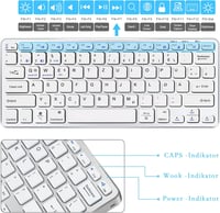 Vickey QWERTZ Vezeték Nélküli Billentyűzet-Egér Szett - Bluetooth 5.2 Kompatibilis MacBook/iPad/PC/TV Eszközökkel, Kompakt, Újratölthető, Cs 6