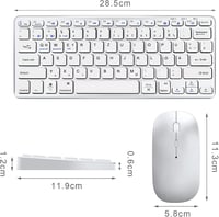 Vickey QWERTZ Vezeték Nélküli Billentyűzet-Egér Szett - Bluetooth 5.2 Kompatibilis MacBook/iPad/PC/TV Eszközökkel, Kompakt, Újratölthető, Cs 7