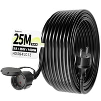 Vickwire Vonkajší gumený predlžovací kábel 25 m, 16A/250V, H05RR-F 3G1.5 mm², IP44, Schuko konektor, čierny 1