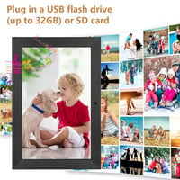 Digitálny fotorámik Vicloon s uhlopriečkou 10,1 palca, 1280x800 HD IPS dotyková obrazovka, s diaľkovým ovládaním, USB/SD karta, foto/hudba/video/kalendár, automatické otáčanie 4
