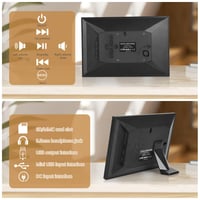 Digitálny fotorámik Vicloon s uhlopriečkou 10,1 palca, 1280x800 HD IPS dotyková obrazovka, s diaľkovým ovládaním, USB/SD karta, foto/hudba/video/kalendár, automatické otáčanie 3