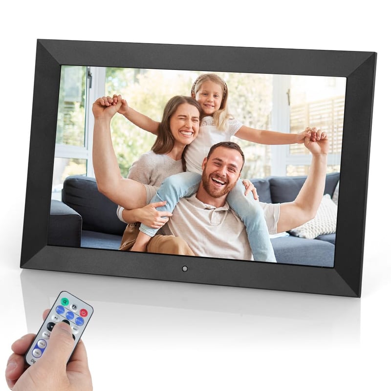 Digitálny fotorámik Vicloon s uhlopriečkou 10,1 palca, 1280x800 HD IPS dotyková obrazovka, s diaľkovým ovládaním, USB/SD karta, foto/hudba/video/kalendár, automatické otáčanie
