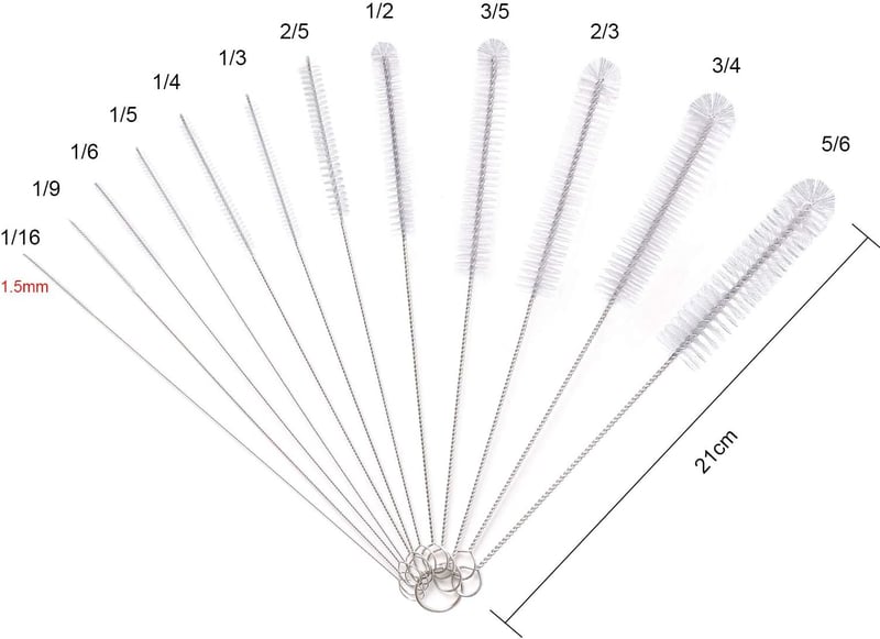 Vicloon 12 részes tisztítókefe szett 21 cm, palack és cső tisztítás