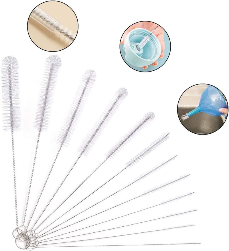 Vicloon 12 részes tisztítókefe szett 21 cm, palack és cső tisztítás