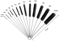 Vicloon 13 részes tisztítókefe készlet - palack, szívószál, teáskanna tisztításhoz, különböző méretű nylon kefék, rozsdamentes acél nyéllel, 3
