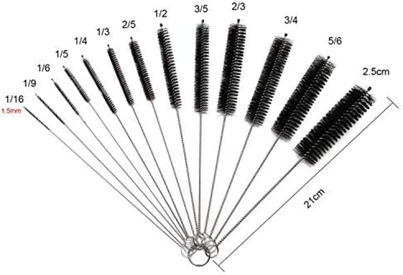 Vicloon 13 részes tisztítókefe készlet - palack, szívószál, teáskanna tisztításhoz, különböző méretű nylon kefék, rozsdamentes acél nyéllel,