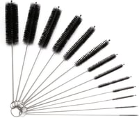 Vicloon 13 részes tisztítókefe készlet - palack, szívószál, teáskanna tisztításhoz, különböző méretű nylon kefék, rozsdamentes acél nyéllel, 1